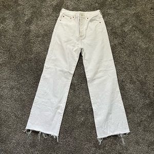 Aritzia denim forum white farrah wide leg 26